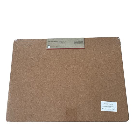 Candy Cane Red Bow Corked Backed Placemats 12in x 16in  Set of 4 Holiday New - Picture 8 of 13